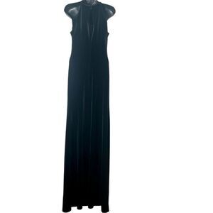 90s Alloy Velour Dress Maxi Full Length Fit & Flare Evening Whimsigoth M Tall